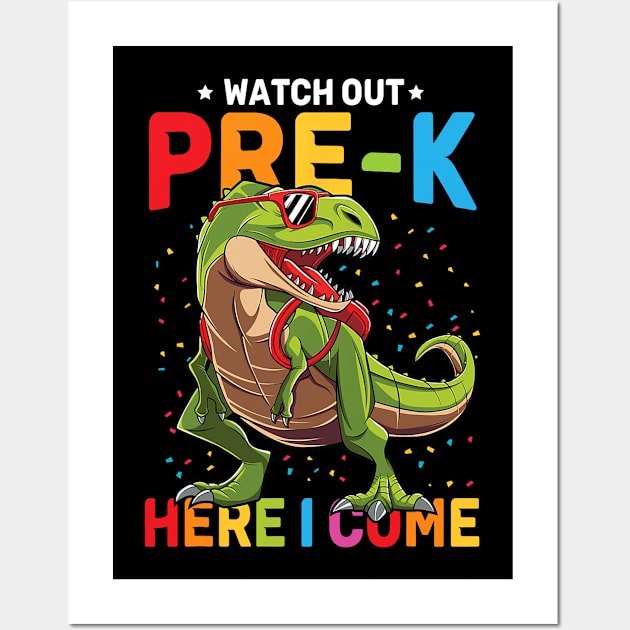 Watch Out Pre-K Here I Come Dinosaur Back to School Wall Art by torifd1rosie